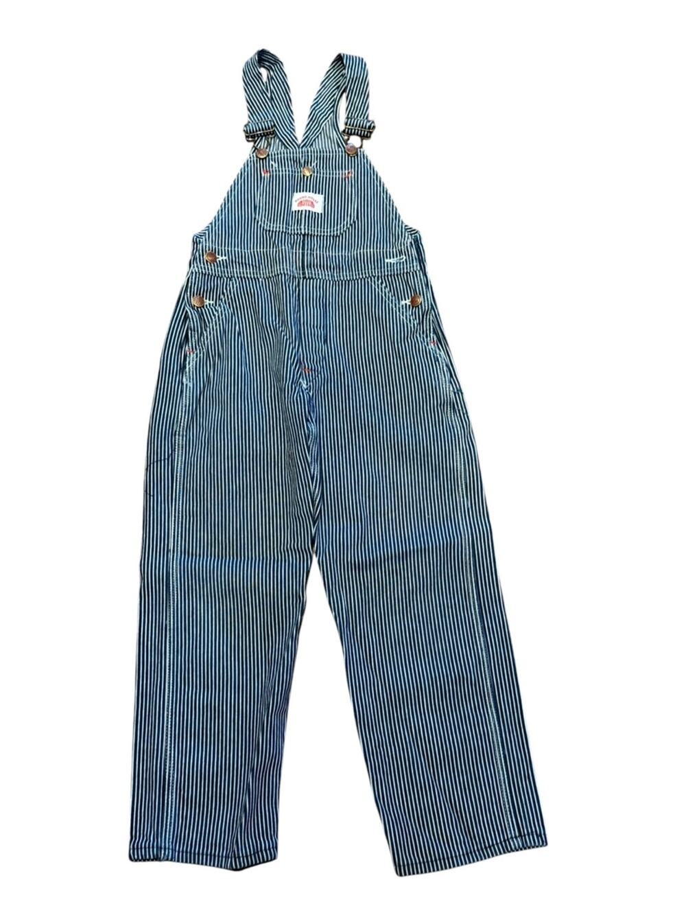 Roundhouse Youth Size 8 Striped Denim Overalls in Blue & White